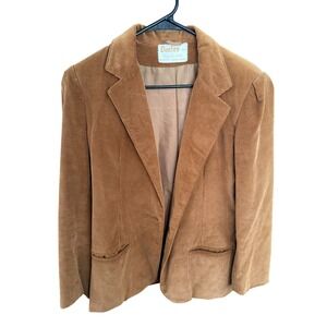 Vintage Danlee Women's Corduroy Blazer Tan Classic Single Button Outerwear